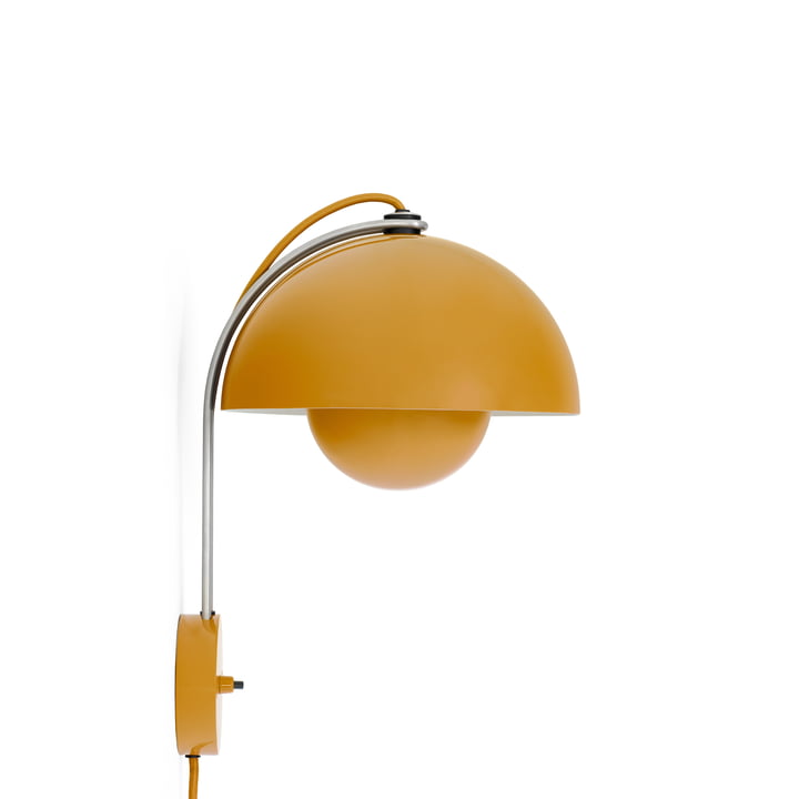 The Flowerpot wall lamp VP8 from & Tradition in mustard