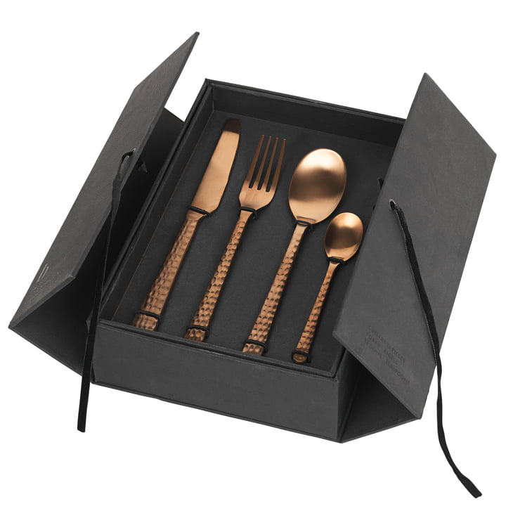 The Hune cutlery set from Broste Copenhagen in copper (16 pcs.)