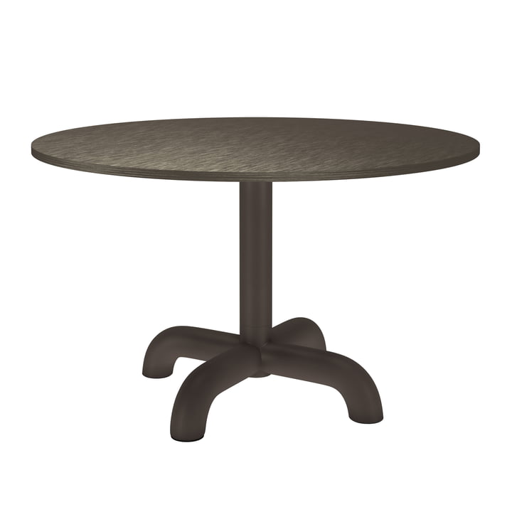 The Unify dining table from Petite Friture , Ø 120 cm, grey brown