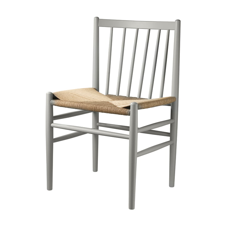 The J80 chair from FDB Møbler in beech agate grey lacquered / natural wickerwork
