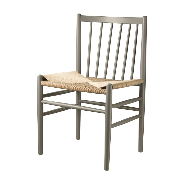 The J80 chair from FDB Møbler in beech moss grey lacquered / natural wickerwork