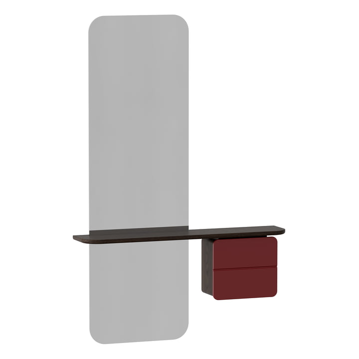 The One More Look mirror from Umage in dark oak / ruby red