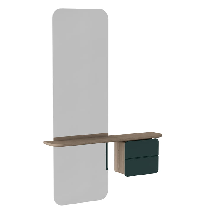 The One More Look mirror from Umage in oak / forest green