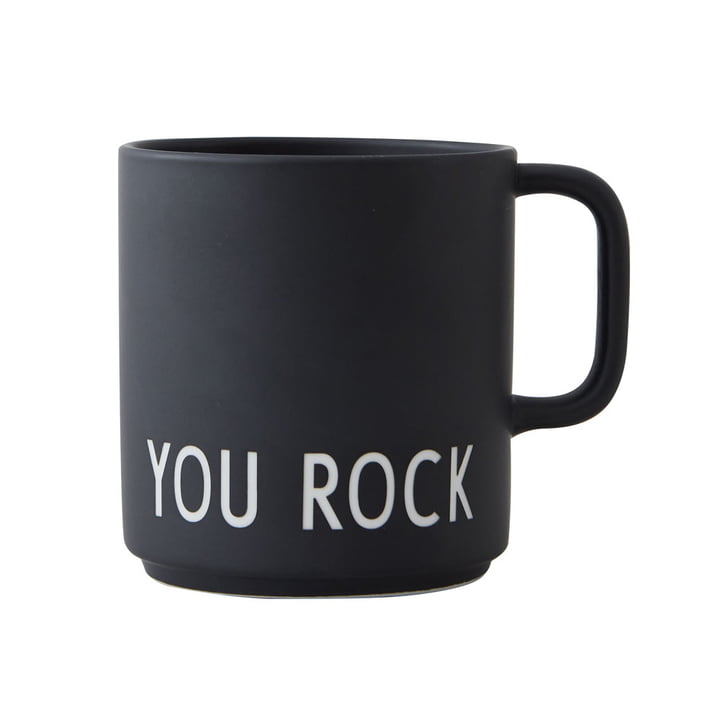 The AJ Favourite porcelain mug from Design Letters in You Rock /black