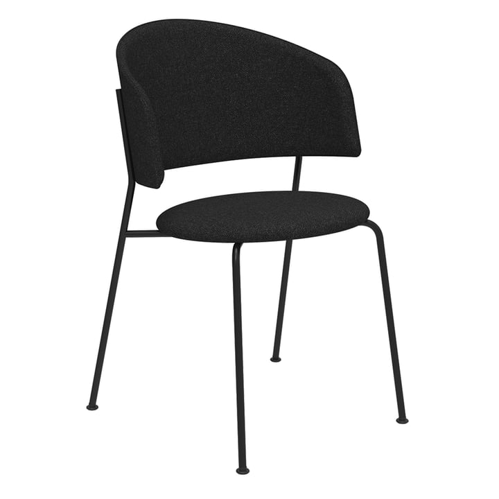 The Wagner Dining Chair from Objekte unserer Tage in black / Mainline Flax (anthracite)