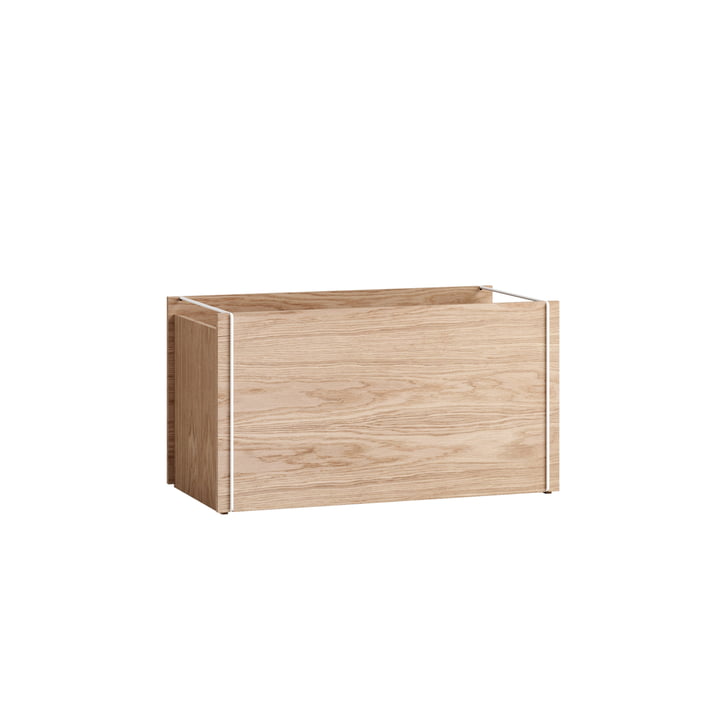 Storage box, oak / white from Moebe