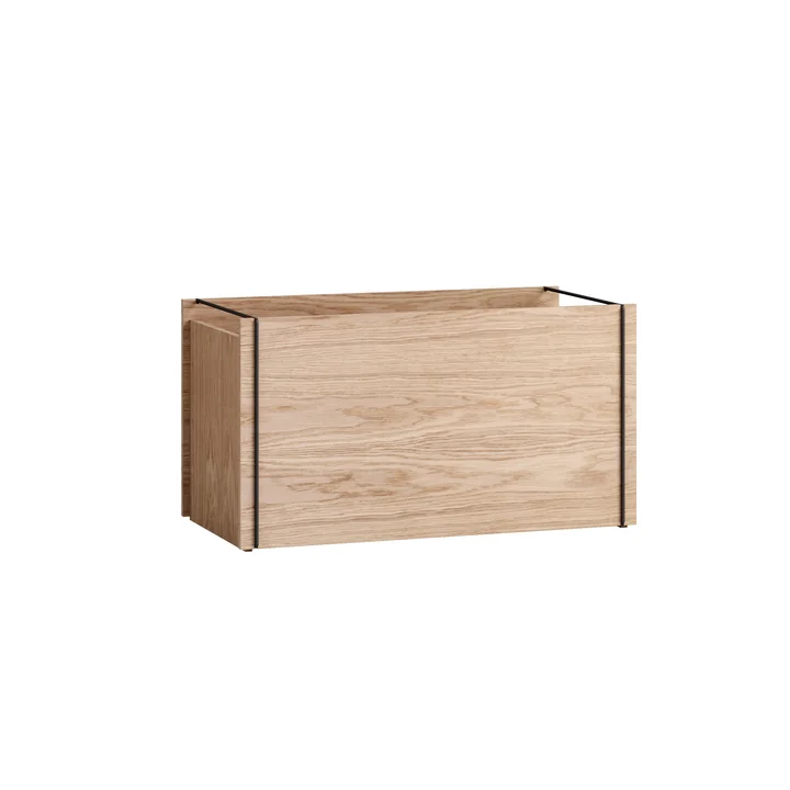 Storage box, oak / black from Moebe
