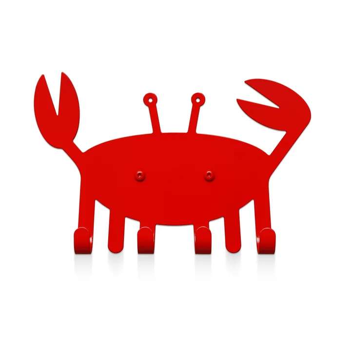 The little crab wall hook from vonbox in traffic red