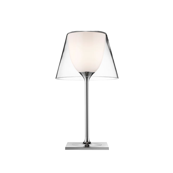 The K Tribe T1 table lamp from Flos with transparent glass shade