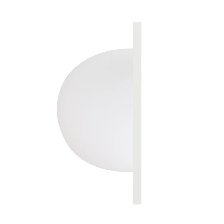 The Glo-Ball wall light from Flos in white in the side view