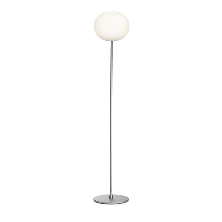 The Glo Ball F 2 floor lamp from Flos in silver matt