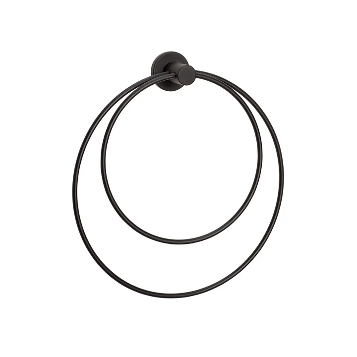 Towel rail round, black from Hübsch Interior