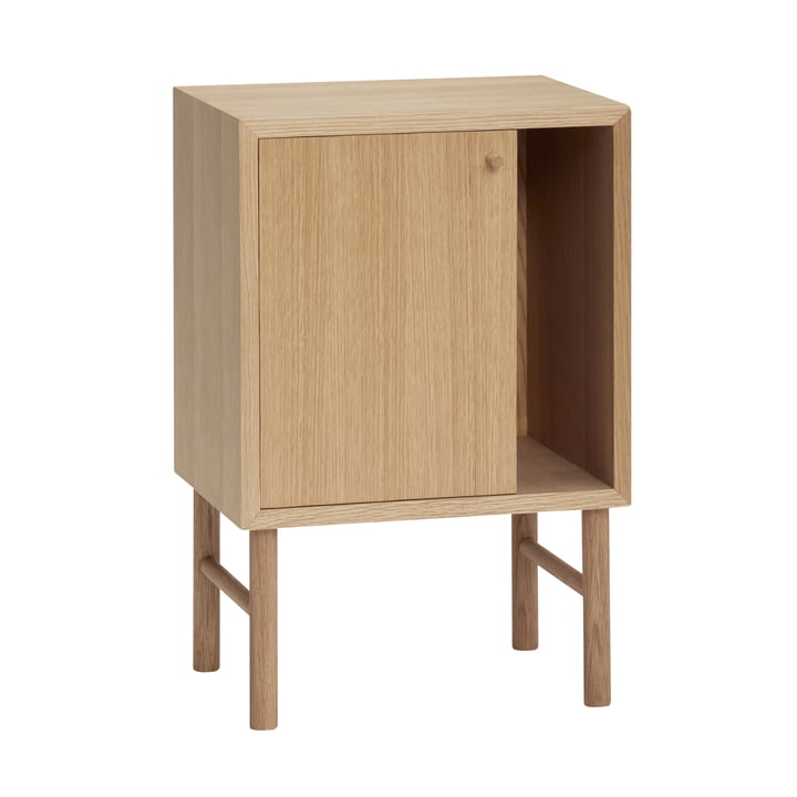 Side table with door, oak, natural from Hübsch Interior