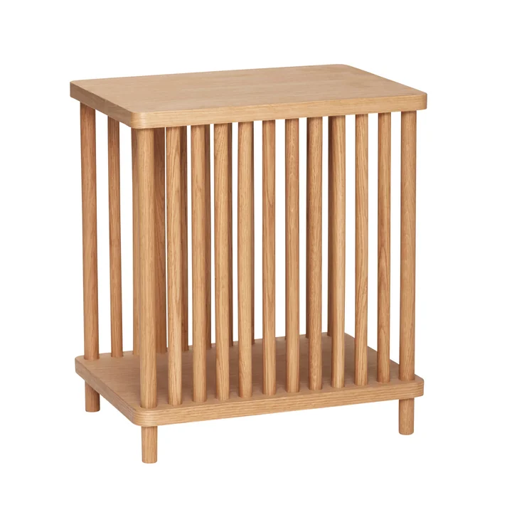 Side table with struts, rectangular, 42 cm high, natural oak from Hübsch Interior