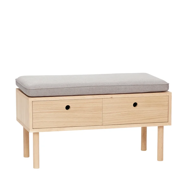 Hübsch Interior - bench with cushion and 2 compartments