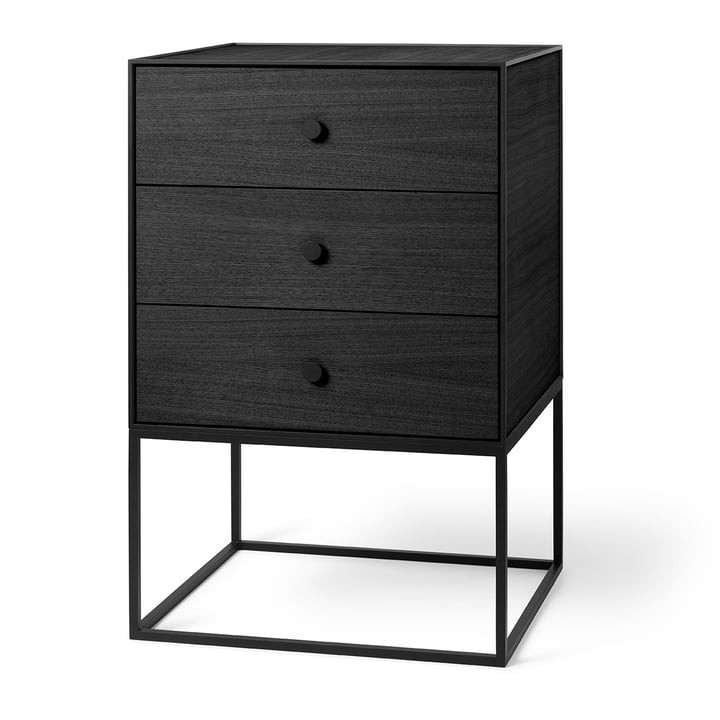Frame Sideboard 49 (incl. 3 drawers), black stained ash from by Lassen