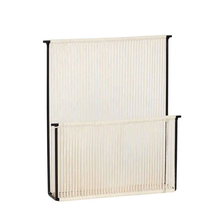 Magazine holder, natural / black, small from Hübsch Interior