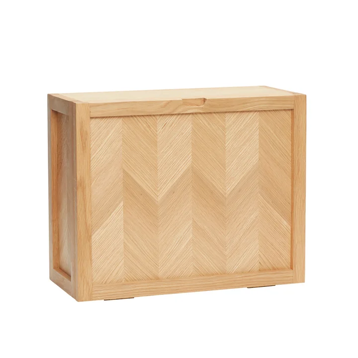 The shoe cupboard with herringbone look from Hübsch Interior in oak, nature