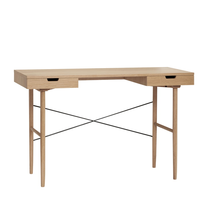 Desk with 2 compartments, LxW 120 x 55 cm, oak, natural from Hübsch Interior