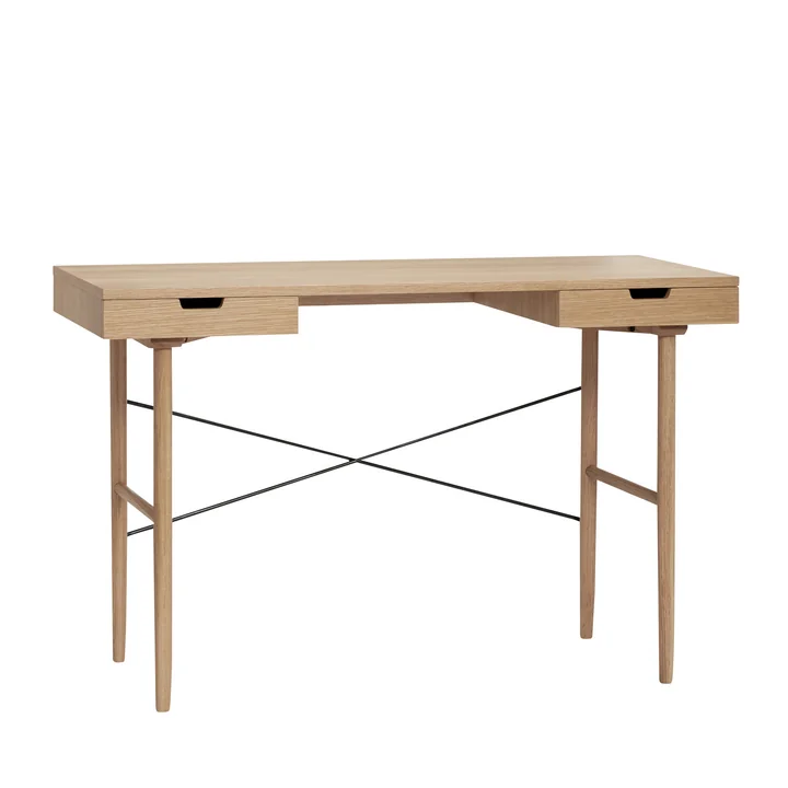 Desk with 2 compartments, LxW 120 x 55 cm, oak, natural from Hübsch Interior
