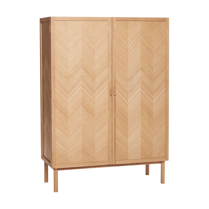 Cabinet with herringbone look, oak, natural from Hübsch Interior
