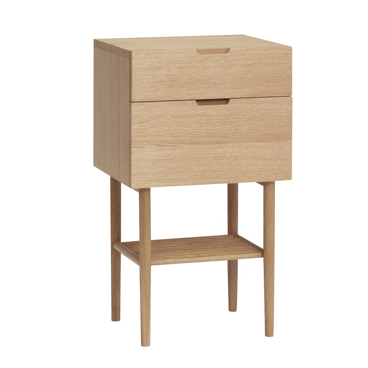 Bedside table with drawers, oak, natural from Hübsch Interior