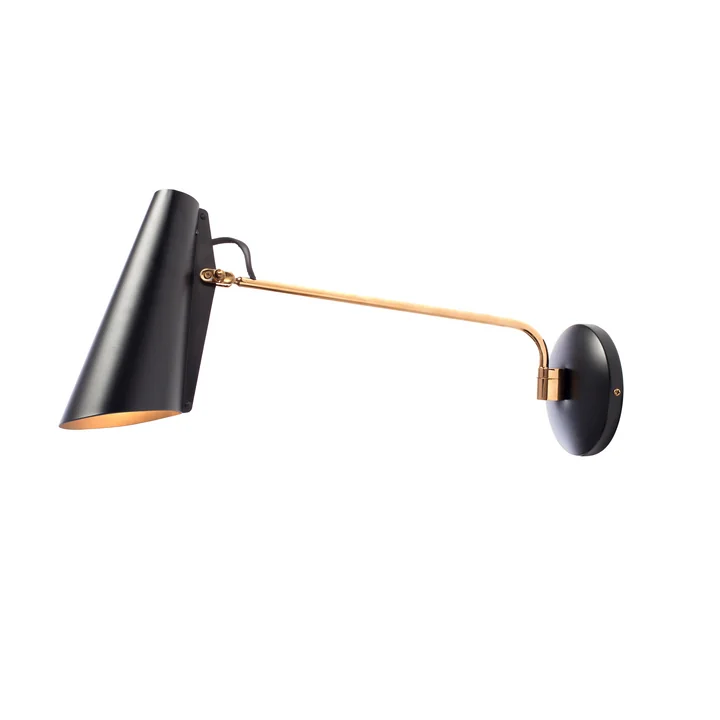Northern - Birdy Wall light long, black / brass