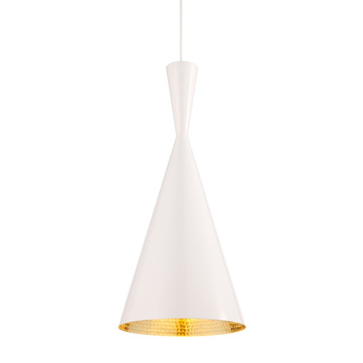 Beat Light Tall Pendant Lamp by Tom Dixon in white
