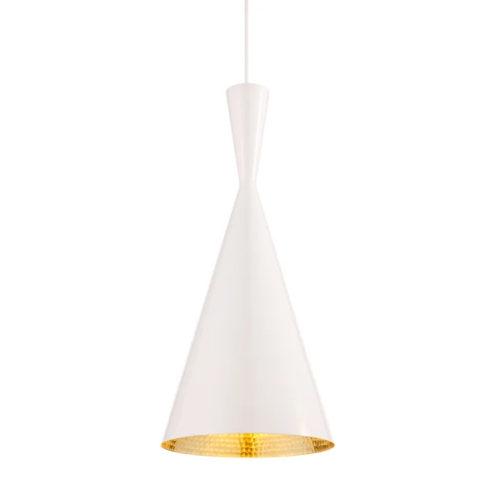 Beat Light Tall Pendant Lamp by Tom Dixon in white