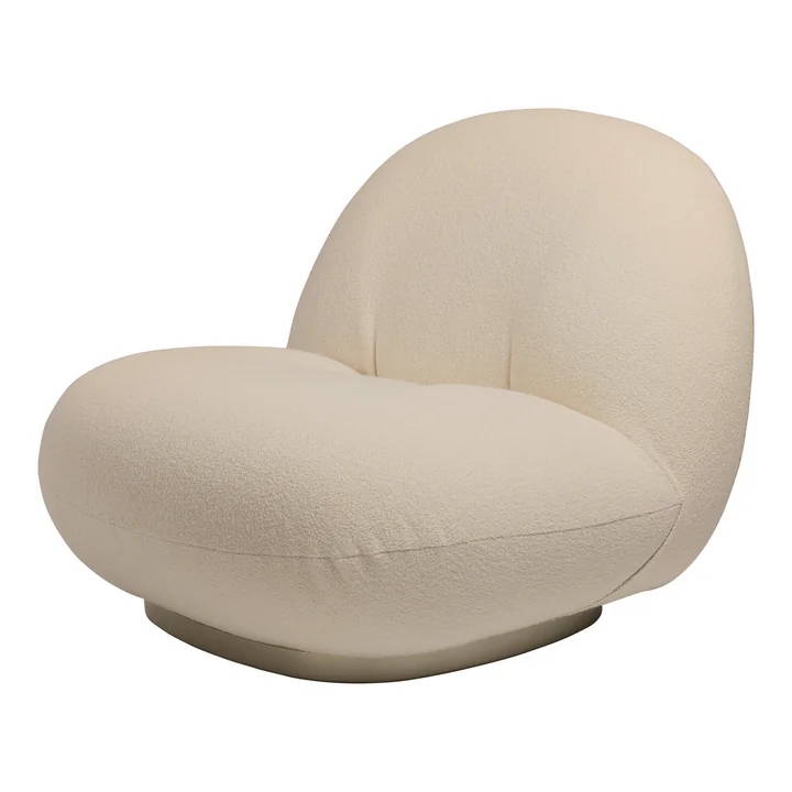 Pacha Lounge Chair from Gubi in pearl gold / ivory ( Gubi Harp 024)