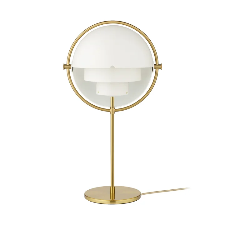 Multi-Lite Table lamp, brass / matt white by Gubi