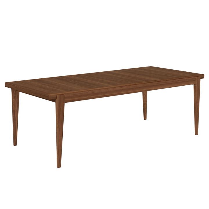 S-Table, rectangular extensible, 95 x 220-320 cm, matt lacquered walnut by Gubi