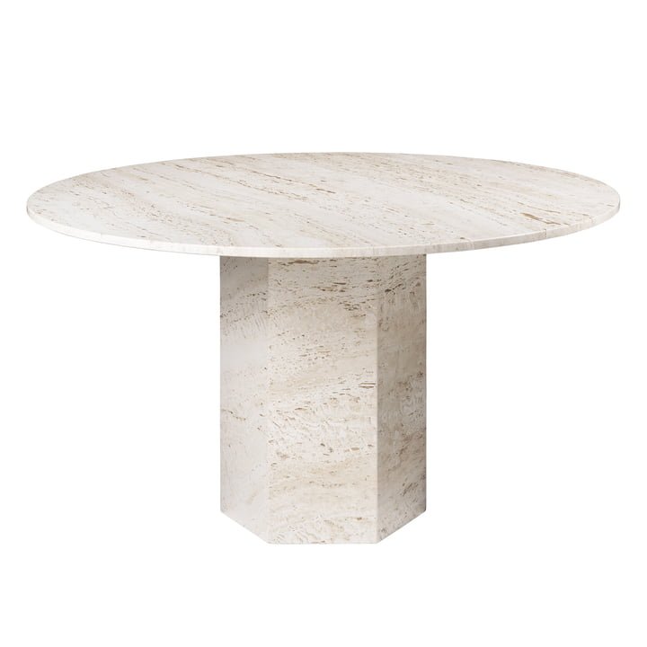 Epic Dining table, Ø 130 cm, neutral white by Gubi