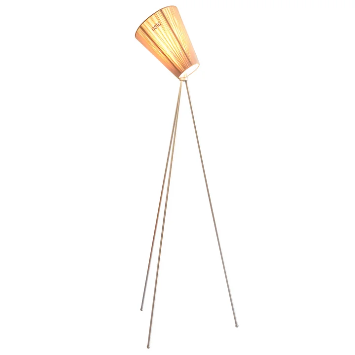 The Oslo Wood floor lamp from Northern in beige / metallic