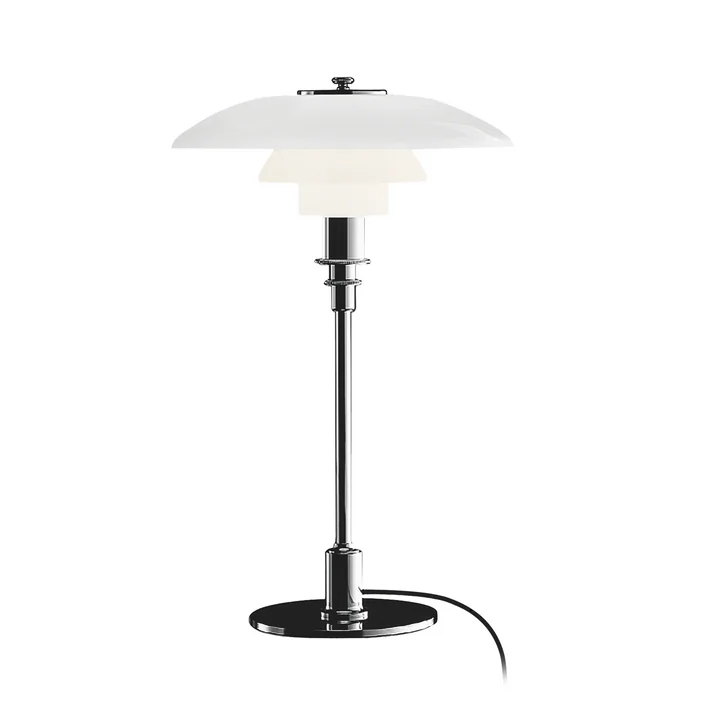 PH 3/2 table lamp from Louis Poulsen in bright chrome finish
