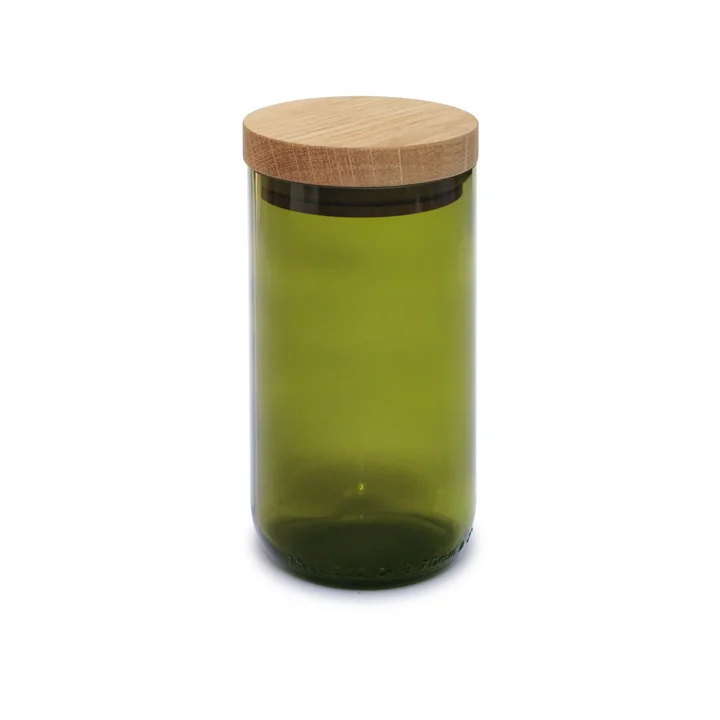 The storage jar from side by side in oak / green, 450 ml