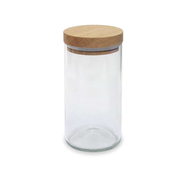 The storage glass from side by side in oak / clear glass, 450 ml