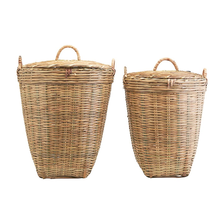 The Tradition laundry basket with lid from Meraki in set of 2 in brown