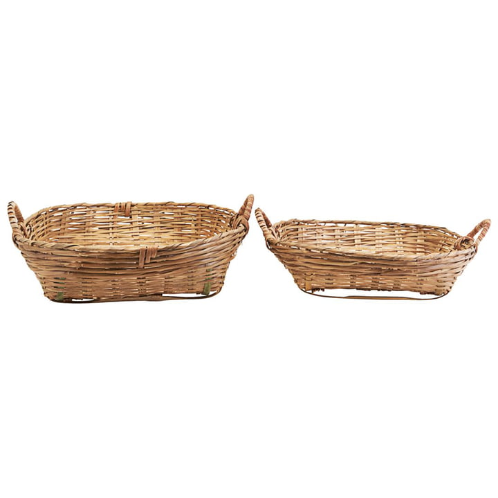 The Tradition storage basket from Meraki in brown, H 18 & H 14 cm