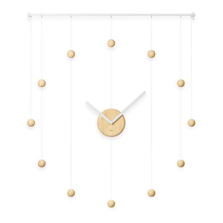 The Hangtime wall clock from Umbra , 64 x 74 cm, natural wood