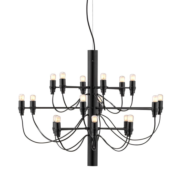The chandelier 2097/18 from Flos in matt black (frosted)
