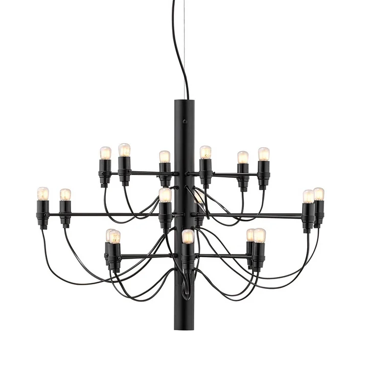The chandelier 2097/18 from Flos in matte black (frosted)