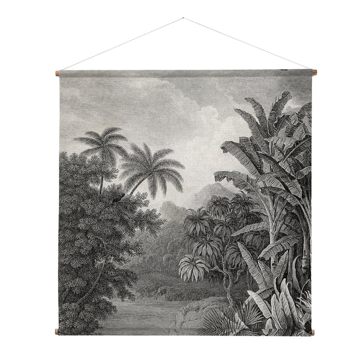 XXL Jungle Wall picture, 154 x 154 cm, black / white from HKliving
