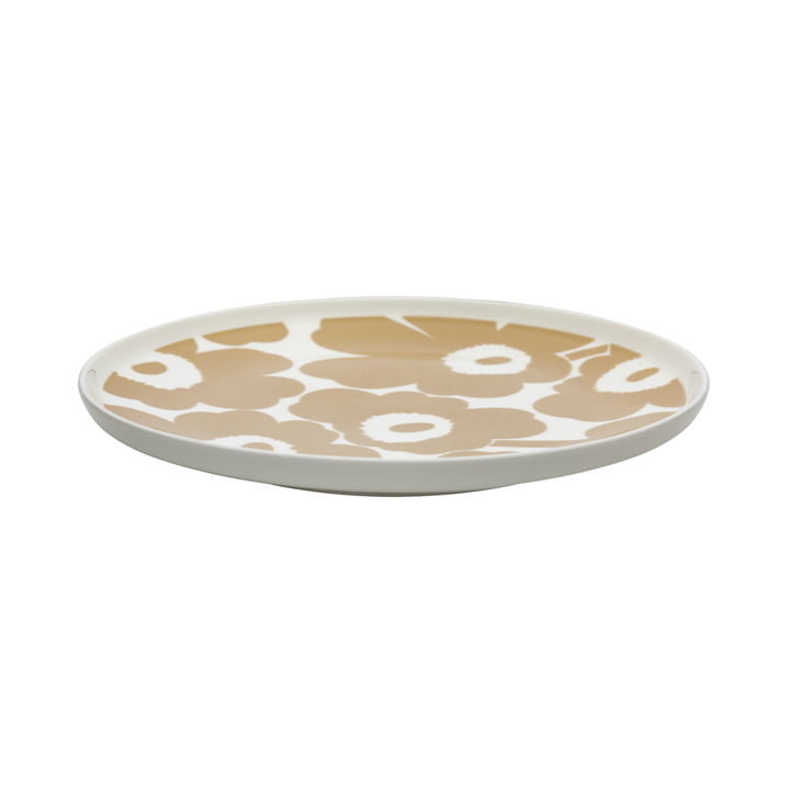 The Oiva Unikko plate by Marimekko in white / beige, Ø 25 cm