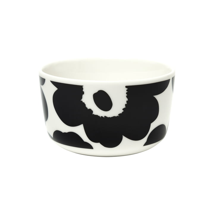 The Oiva Unikko Bowl from Marimekko in white / black, 250 ml