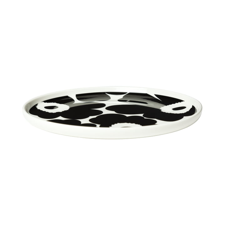 The Oiva Unikko plate from Marimekko in white / black, Ø 20 cm