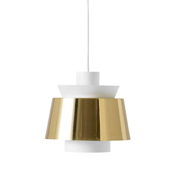 White pendant lamp with golden shade JU1 Utzon from & Tradition