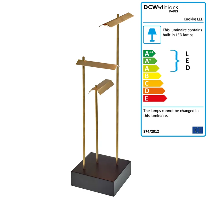 The Knokke rechargeable LED table lamp from DCW in brass