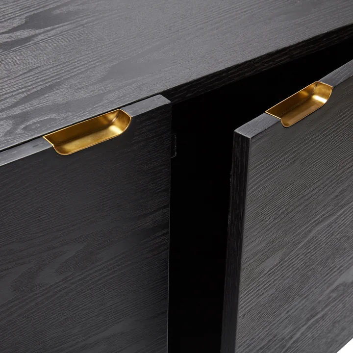 The doors of the chest of drawers with 2 compartments