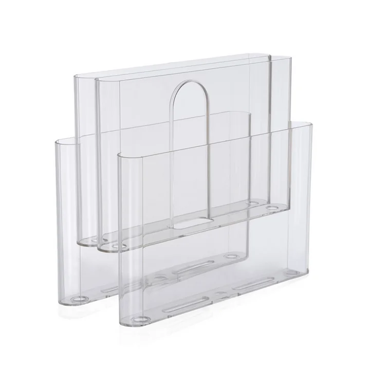 Magazine rack with four pockets from Kartell in transparent